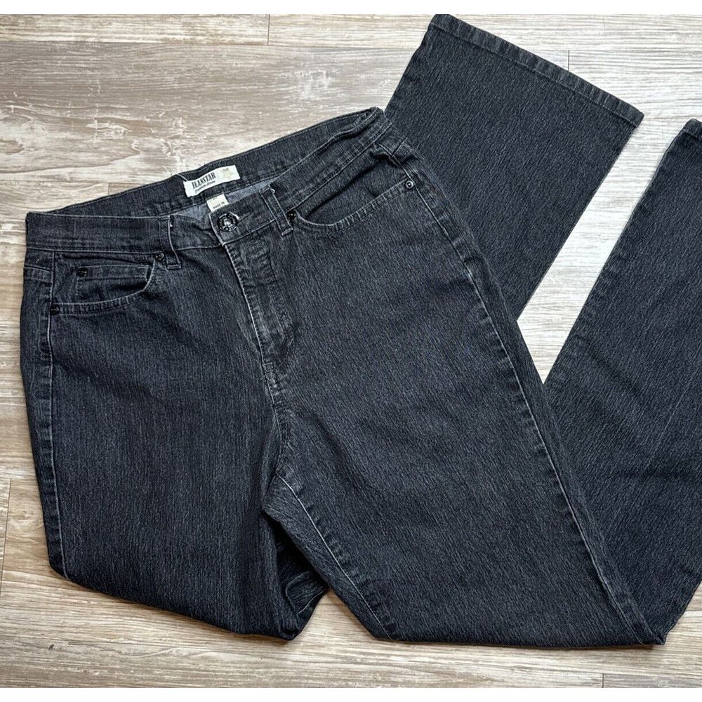 Jeanstar Jeans Women's Sz 12 Black Denim Boot Cut Stretch Embroidered Pockets